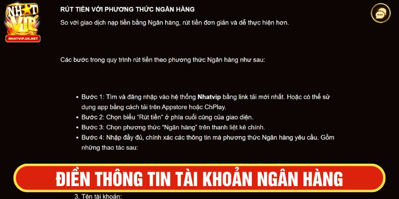 Người chơi nhập đầy đủ thông tin ngân hàng